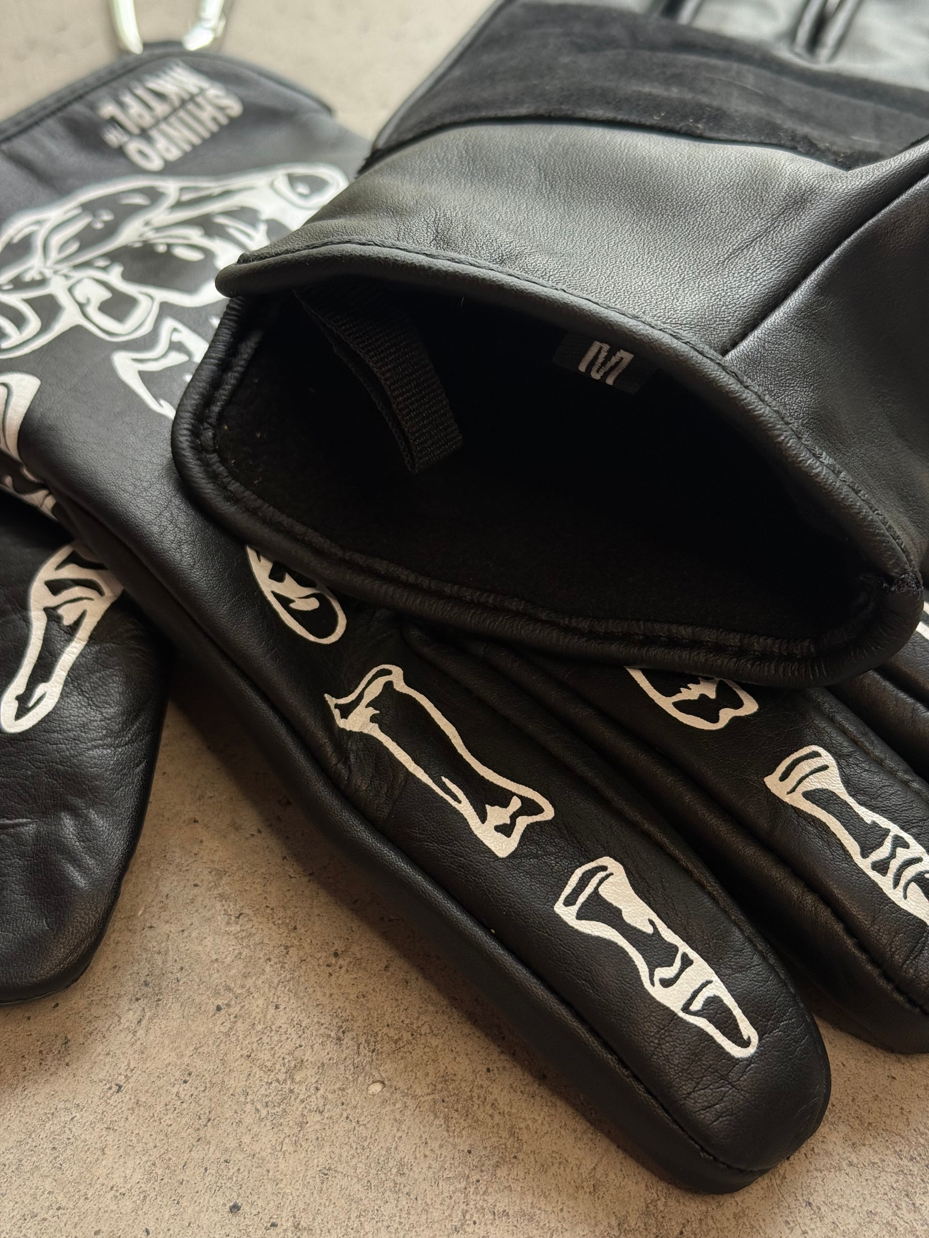 'Rough Rider' Black Leather Gloves