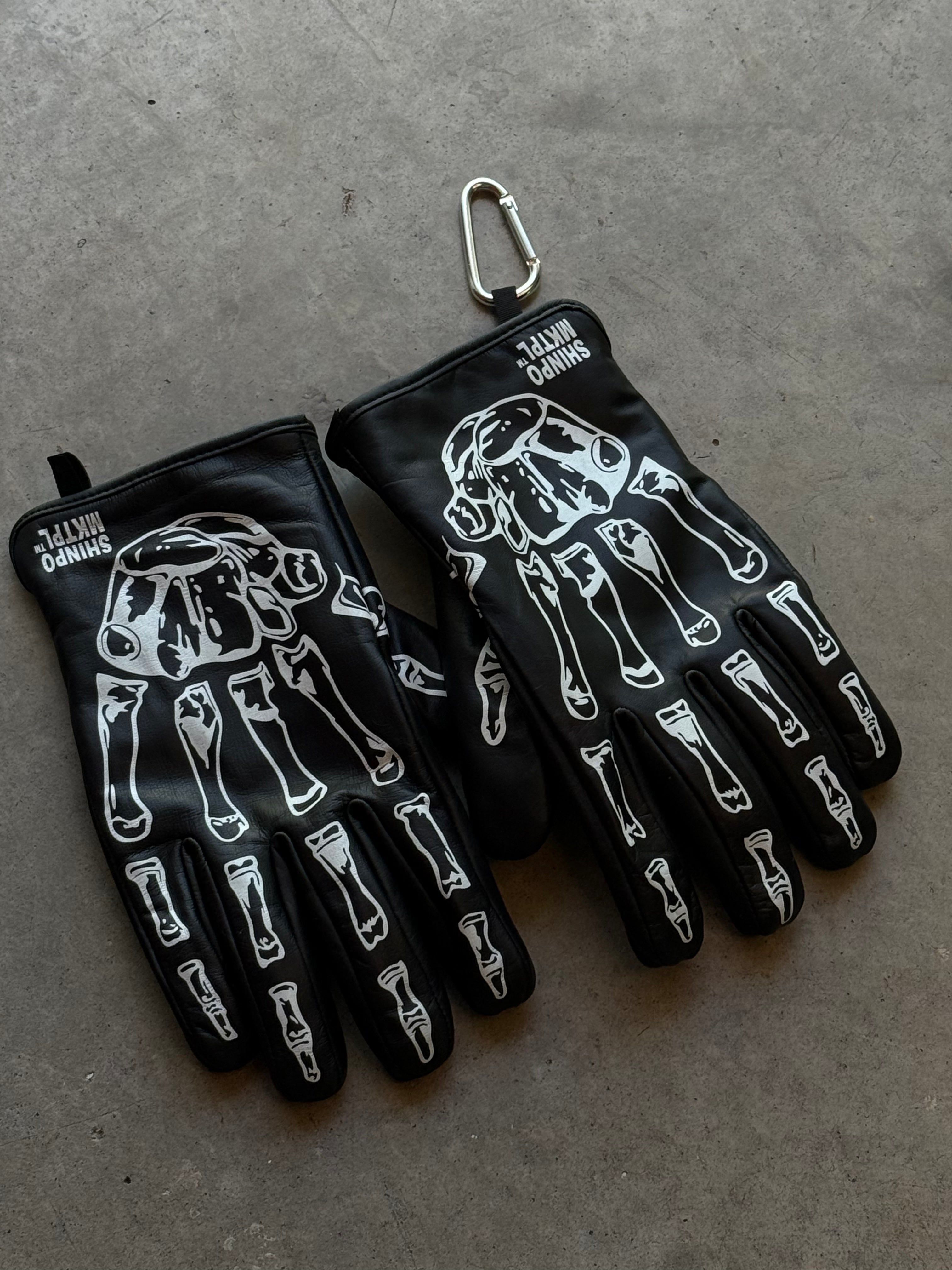'Rough Rider' Black Leather Gloves
