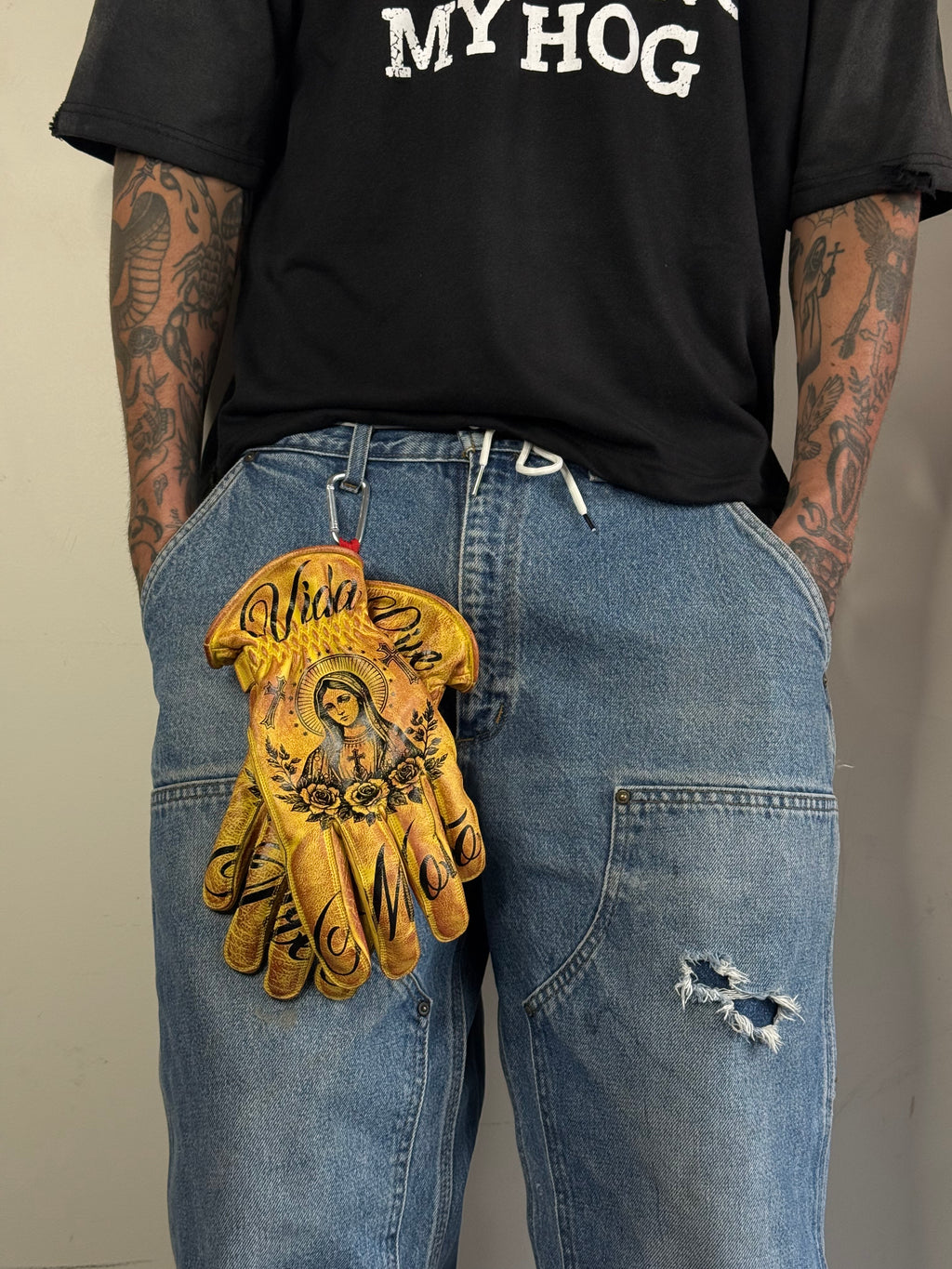 Live Free / Vida Moto "Bike Life" Leather Gloves