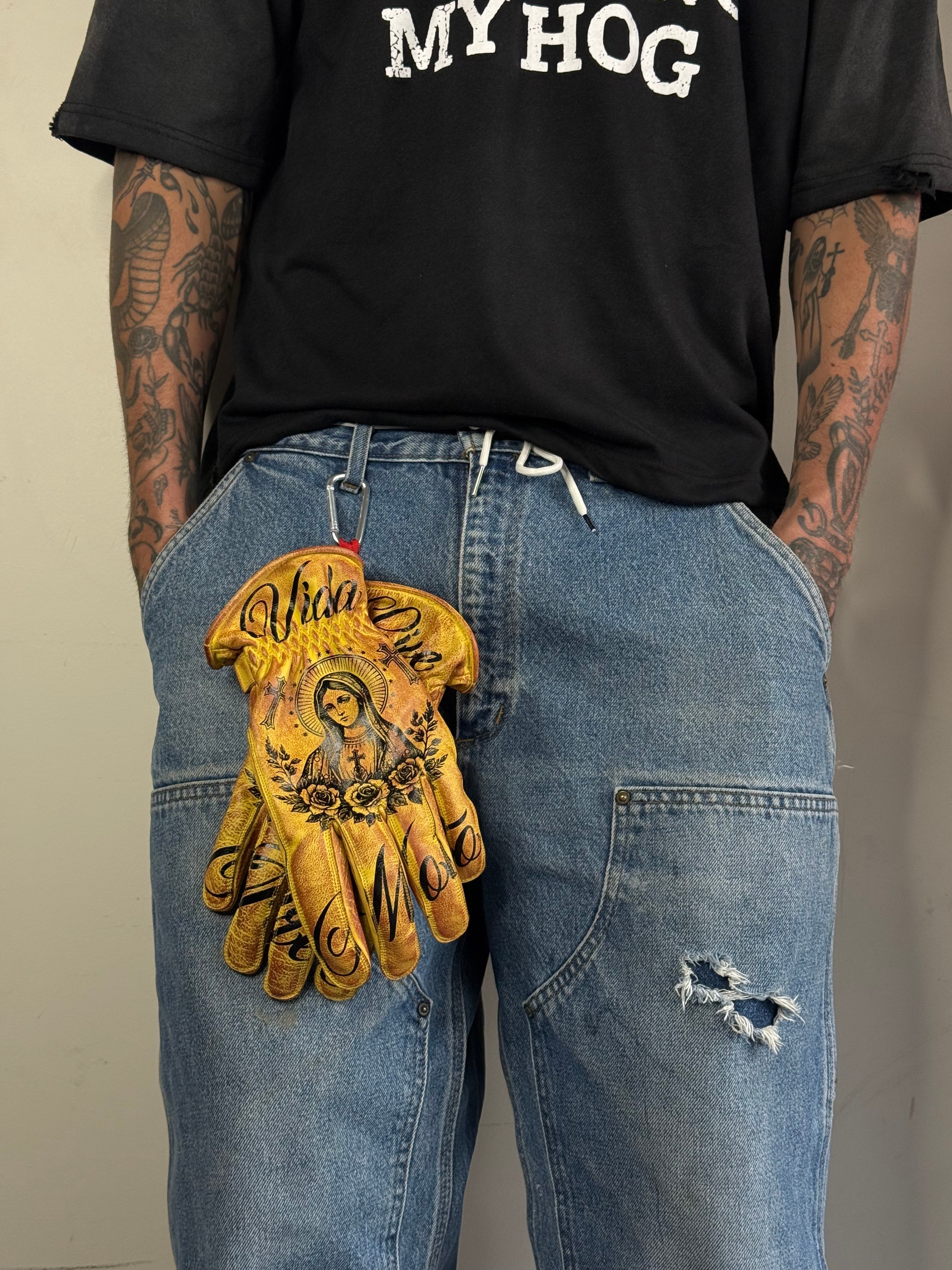 Live Free / Vida Moto "Bike Life" Leather Gloves